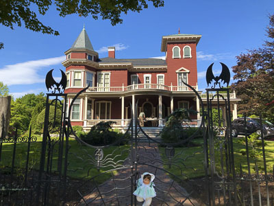 Stephen King's house - perfectly normal except for the iron gargoyles in the fence and the doll someone nailed to the gate.